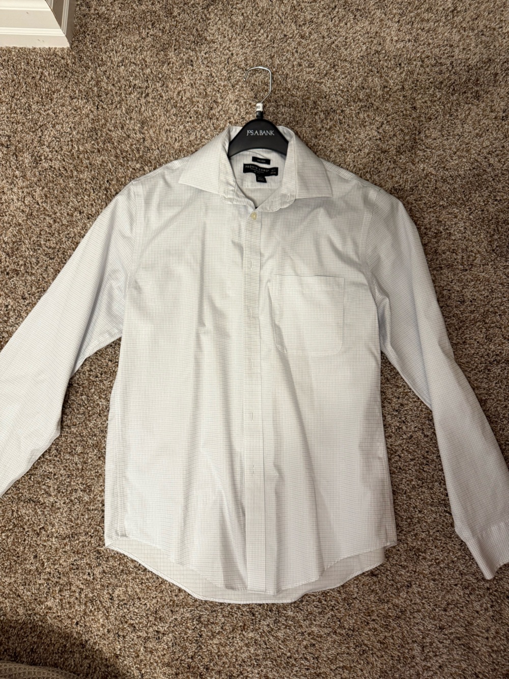 Pronto Uomo White and Light Blue Dress Shirt